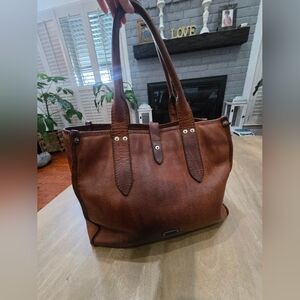 FRYE Melissa Large Leather Shopper Tote Bag – Cognac / Antique Pull Up